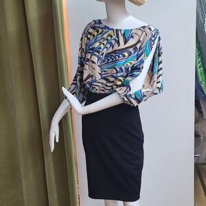 NWT Bebe Contrast Cold Shoulder Dress